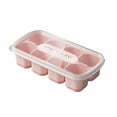 thumbnail image 1 of hulanddfd Ice Tray for Freezer, Plastic Ice Block for Reusable Ice Cubes Bin with Lid, 5.59"2.83"1.37" Tray with 8 Grids, for Ice Making Household Pink, 1 of 6