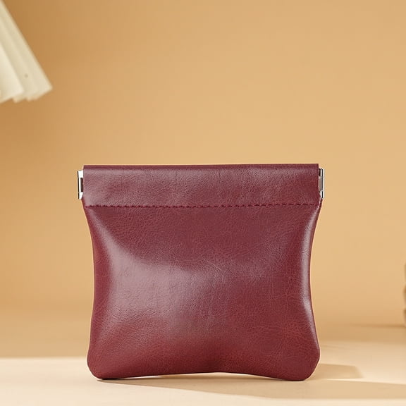 hulanddfd Jewelry Travel Bag, Faux Leather Snap-Close Coin Purse Small Makeup Bag for Purse