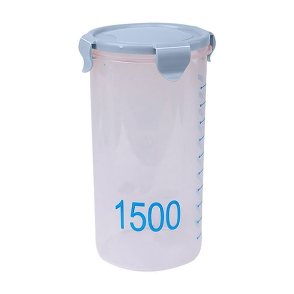 hulanddfd Kitchen Storage Jars, Food Grade Plastic Containers, Graduated Round Sealing Jars for Grains Snack and Dairy, Leakproof, Stackable, Dishwasher Safe(Light Blue)