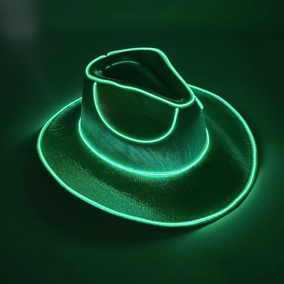 hulanddfd LED Party Cow Hat, Unisex Party Costumes Accessories, Glowing Light-Up Hat with Multiple Lighting Modes for Celebrations Festive Events(Green)