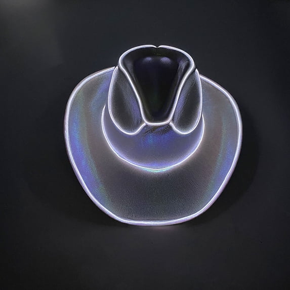 hulanddfd LED Party Cow Hat, Unisex Party Costumes Accessories, Glowing Light-Up Hat with Multiple Lighting Modes for Celebrations Festive Events(White)