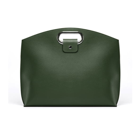 hulanddfd Laptop Bag for Women, 12.6x16.53 inches Waterproof Artificial Leather Handbag Portable Large Capacity Work Tote Bag for Laptops and Cases Green