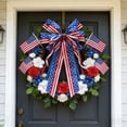 thumbnail image 1 of hulanddfd Large 4th of July Patriotic Bows for Wreath, 250th Anniversary 4th of July Burlap Bow Red Blue with White Star Wreaths Bow for Front Door Indoor Outdoor Tree Bow Party Wall Decor, 1 of 6