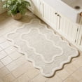 thumbnail image 1 of hulanddfd Luxury Cute Bathroom Rugs, Soft & Absorbent Bath Rug Boho Bath Mat with Beige Sand Scalloped Edge Non-Slip Fast Dry Machine Washable Shower Rug for Tub Shower and Bathroom Floor(Gray), 1 of 9