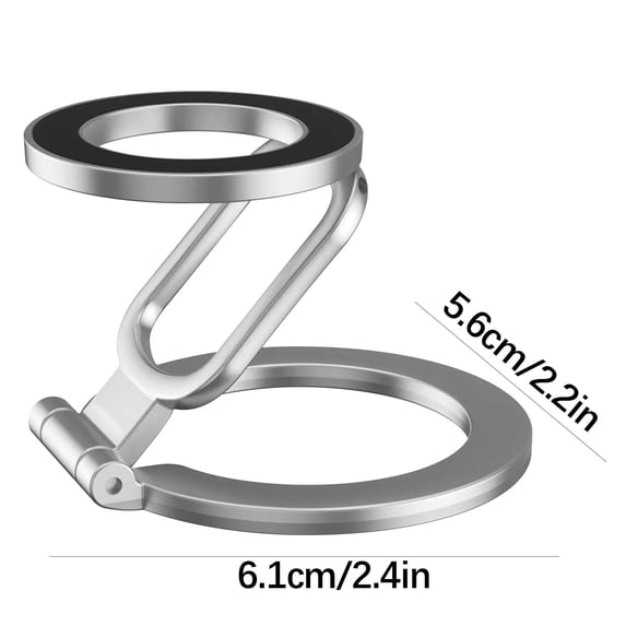 hulanddfd Magnetic Phone Holders, Metal 2.4x2.2in 360° Adjustable Ring Buckle Desk Stand Double Sided Magnetic Phone Grip Holders for Home Gym Office(Silver)