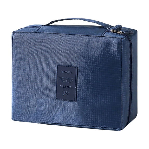 hulanddfd Makeup Bag, Toiletry Organizer, Waterproof Portable Storage Case for Cosmetics and Travel Accessories, Large Capacity, Sturdy, Navy
