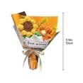 thumbnail image 1 of hulanddfd Mini Crochet Flowers Bouquet, 9.3" Knitted Artificial Dahlia Sunflower Bouquet Fake Flowers for Vase Desktop Decor and Indoor Outdoor Gift for Birthday Valentine's Day Anniversary 1pc, 1 of 4
