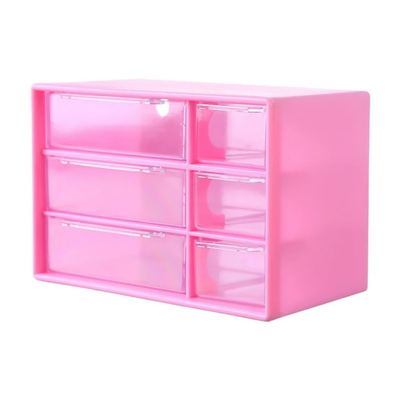 hulanddfd Mini Desktop Drawer Organizer with 6 Clear Drawers, Plastic Desktop Storage Box for Office Home Desktop