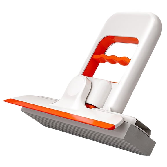 hulanddfd Mini Foldable Desktop Mop, 5.91x5.12x1.18in Orange White Small Mop with One-Hand Squeezes Handle and Hanging Hole Wet and Dry Double Use for Kitchen Bathroom Countertop Glass