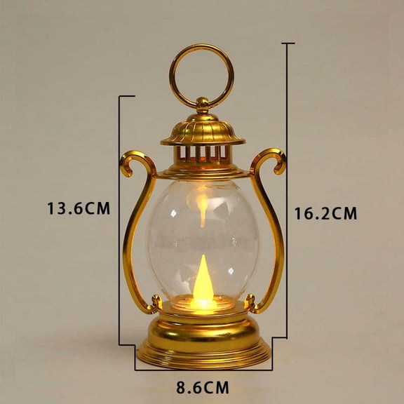 hulanddfd Mini Lantern Decoration - with Flickering LED Candle, Christmas Lantern LED Light String Small Oil Lamp Hanging Candle Holders for Halloween Xmas Camping Party Decor D