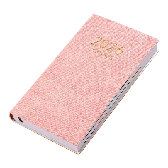 hulanddfd Mini Notebook Organizer Planner Daily Diary Travel Journal, Portable Writing, Office and Use, Compact Notepads, Ideal Gift(Pink)