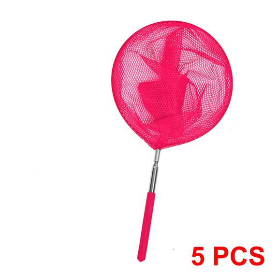 hulanddfd Mini Telescoping Skimming Net, Swimming Pool Skimming Net Cleaning Net with Rod for Pool Pond Bathtub Outdoor Use 5pc Pink