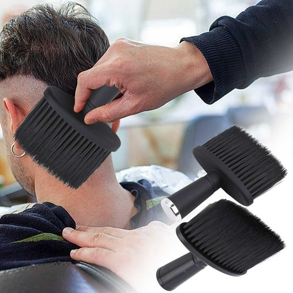hulanddfd Neck Duster Brush, Black 5.5x4.3x2.2in Barber Cleaning Brush for Hairs Salon Home Hairs Cutting Neckline