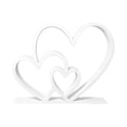 thumbnail image 1 of hulanddfd Nested Hearts Tabletop Decor, 6.3"x4.92" White Heart Sculpture Wedding Anniversary Couples Gift Romantic Heart Figurine for Home Coffee Table Dining Table Decor, 1 of 6