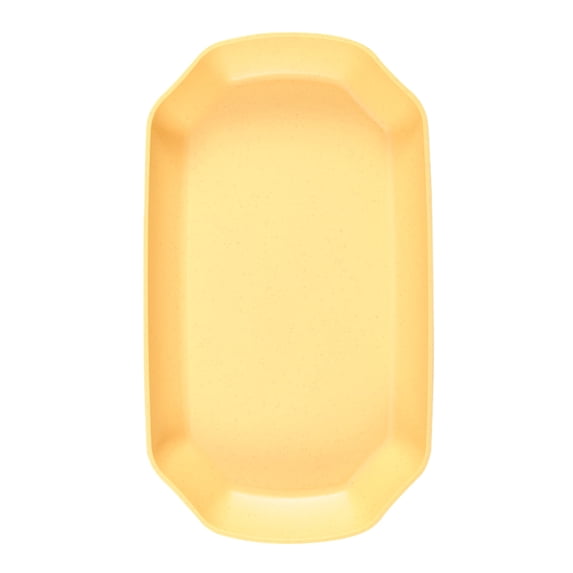 hulanddfd Octagonal Shaped Plastic Tray, 11.42"x6.38"x1.57" Dinner Plates Dishwasher-Safe Serving Tray for Restaurant Burger Joint Workplace Cafeteria Yellow
