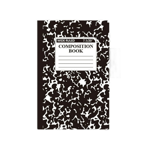 hulanddfd Office Supplies, Sewing Notebook, 60 Pages, 30 Sheets, Patternsed Composition Notebook, Wide Ruled, Portable, Academic and Journaling Tools(Black)
