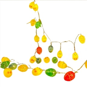 hulanddfd Outdoor Easter Egg Lights, 6.6FT 10 LED 3D Crack Easter Eggs String Lights Prelit, Battery Operated Waterproof Lighted Garland Decoration for Home Indoor Outdoor Bedroom Holiday Party