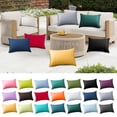 thumbnail image 1 of hulanddfd Outdoor Waterproof Faux Linen Throw Pillow Covers 12 x 20 Inch Rectangular Garden Cushion Sham Throw Pillowcase Summer Shell for Spring Patio Tent Couch(True Red), 1 of 9