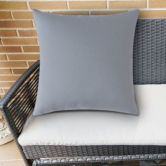 hulanddfd Outdoor Waterproof Faux Linen Throw Pillow Covers 20 x 20 Inch Square Garden Cushion Sham Throw Pillowcase Summer Shell for Spring Patio Tent Couch(Medium Gray)