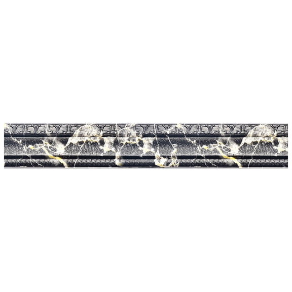 hulanddfd Peel Stick Molding Baseboard Trim Self Adhesive, Flexible Wall Base Molding Trim Adhesive Vinyl Baseboard Baseboard Wallpaper Border Wall Sticker for Home Office Hotel(Black Gold)