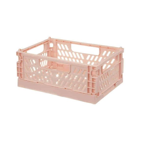 hulanddfd Plastic Baskets for Desktop Organizing, Shelf Storage Organizer Foldable Storage Crate for Home Bedroom Office