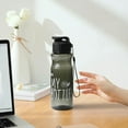 thumbnail image 1 of hulanddfd Plastic Water Bottle, Portable Leak-Proof Water Cup, Large Capacity Outdoor Sports Drinking Bottle, Semi-Transparent Frosted Designs with Handle and Strap(Black), 1 of 6