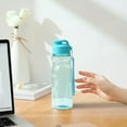 thumbnail image 1 of hulanddfd Plastic Water Bottle, Portable Leak-Proof Water Cup, Large Capacity Outdoor Sports Drinking Bottle, Semi-Transparent Frosted Designs with Handle and Strap(Light Blue), 1 of 6