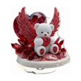 thumbnail image 1 of hulanddfd Preserved Rose Flowers Gifts, Heart-Shaped Rose Teddy Bear Acrylic Flat Ornament with Rotating Base Tabletop Centerpiece Valentines Day Keepsake Signboard for Anniversaries Wedding Party, 1 of 2