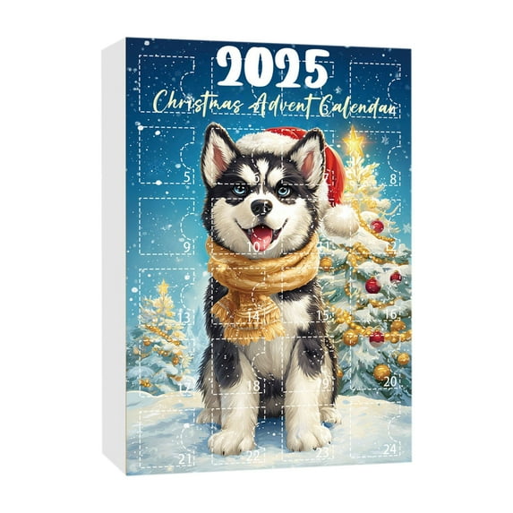hulanddfd Puppy Advent Calendar - Christmas Countdown Calendar with Mini Dogs Pendant with Loops 24 Days of Surprises Holiday Gift for Family