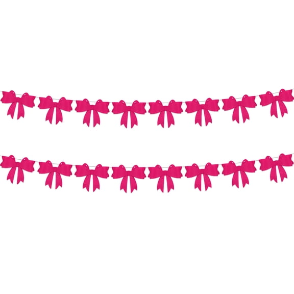 hulanddfd Purple Bows Garland - 118.11" Felts Bows Long String Banners Bows Background Wall Decoration for Wedding Party Family Gathering