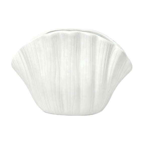 hulanddfd Seaside Shells-Shaped Ceramic Vase, 6.8"x4.5"x3.5" Modern Decorative Ceramic Vase Desktop Ornaments Flower Arrangement for Living Room TV Cabinet Entrance
