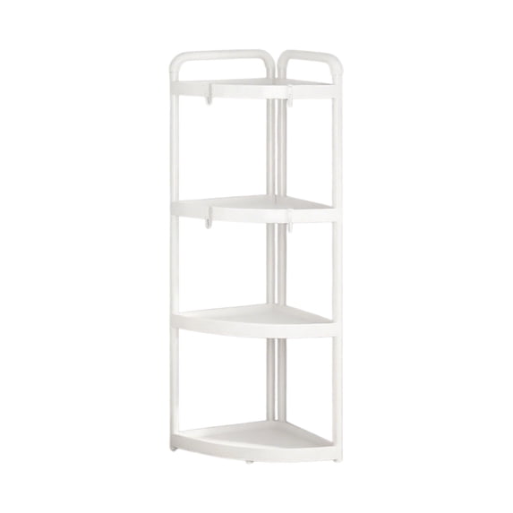 hulanddfd Shower Organizer, Bathroom Storage, Corner Shower Shelf 4 Tier, Plastic Adjustable Shower Caddy with Drainage, Wobble-Free Designs(White)