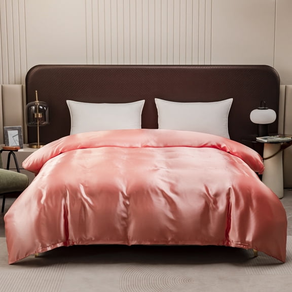 hulanddfd Silk Duvet Cover, Bedding Set, Satin Quilt Cover with Zippers, Luxury Bed Linen, 68.11"x90.16", Easy Care, Soft and Durable, Ideal for Bedroom and Holiday Gift