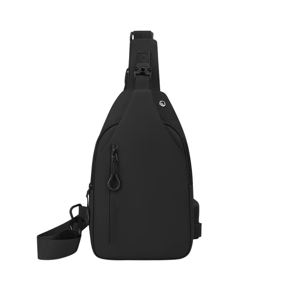 hulanddfd Slim Sling Bag, 11.42"x7.09"x2.36" Crossbody Bag with Zippered Compartment Small Shoulder Bag for Travel Hiking and Daily Use Black
