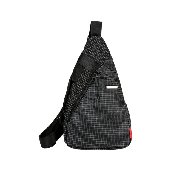 hulanddfd Slim Sling Bag, 12.6"x7.48"x3.14" Crossbody Bag with Zippered Compartment Small Shoulder Bag for Travel Hiking and Daily Use Black
