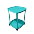 thumbnail image 1 of hulanddfd Small Modern Ovals Side Table with Storage Basket, End Table Living Room Plastic Mobile Sofa Side Table Small Night Stand for Living Room Bedroom Bathroom, 2-Tier Storage Rack(Blue), 1 of 6