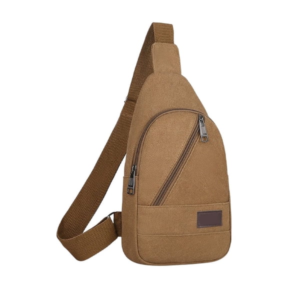 hulanddfd Small Sling Bag, Crossbody Canvas Sling Bag with Adjustable Strap Hiking Daypack Rucksack for Men Women Outdoor Cycling Travel