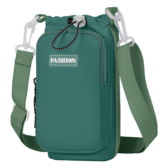 hulanddfd Small Sling Bag for Women, Green Crossbody Bags with Water Bottle Pockets Travel Pouch Shoulder Bag for Outdoors Sports Hiking