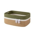 thumbnail image 1 of hulanddfd Small Storage Basket Cottons Rope Basket Toilet Paper Baskets Storage Bin for Kitchen Bathroom Dining Table(Army Green), 1 of 6