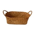 thumbnail image 1 of hulanddfd Small Woven Wicker Open Storage, Ovals Rattan Woven Shelf Baskets Stackable Shelf Basket with Handle for Fruit Kitchen Living Room Bedroom Bathroom Tabletops, 1 of 6