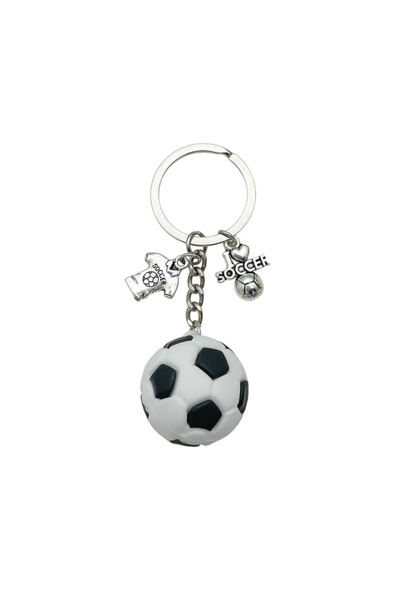 Soccer Keychain, Keys Rings with Ball Pendant Backpack Accessories Car Hanging Decor Gift for Sports Lover