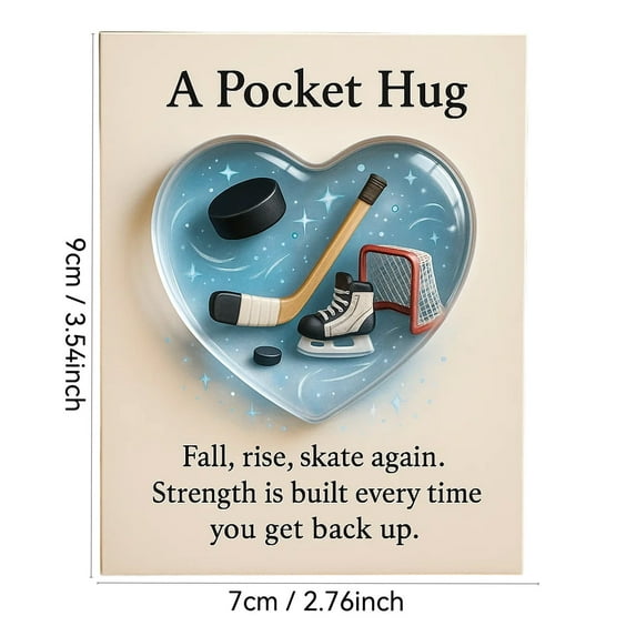 hulanddfd Sports Pocket Hug Gift, Pocket Hug Cards with Heart Shape Acrylic Golf Heart Keepsake Cards for Family Sports Lover