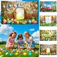 thumbnail image 1 of hulanddfd Spring Easter Garden Photography Backdrop, Rabbits Eggs Background 70.9"x45.3" Vinyl Outdoor Hanging Banner Party Photo Prop for Easter Party Family Gathering Photography Studios, 1 of 4