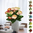 thumbnail image 1 of hulanddfd Spring Flowers Artificial Silk Camellia Flowers Bouquets Fake Flowers for Centerpiece Table Wedding Party Home Decor(Apricot), 1 of 5