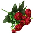 thumbnail image 1 of hulanddfd Spring Flowers Artificial Silk Camellia Flowers Bouquets Fake Flowers for Centerpiece Table Wedding Party Home Decor(Dark red), 1 of 5