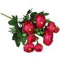 thumbnail image 1 of hulanddfd Spring Flowers Artificial Silk Camellia Flowers Bouquets Fake Flowers for Centerpiece Table Wedding Party Home Decor(Red), 1 of 4