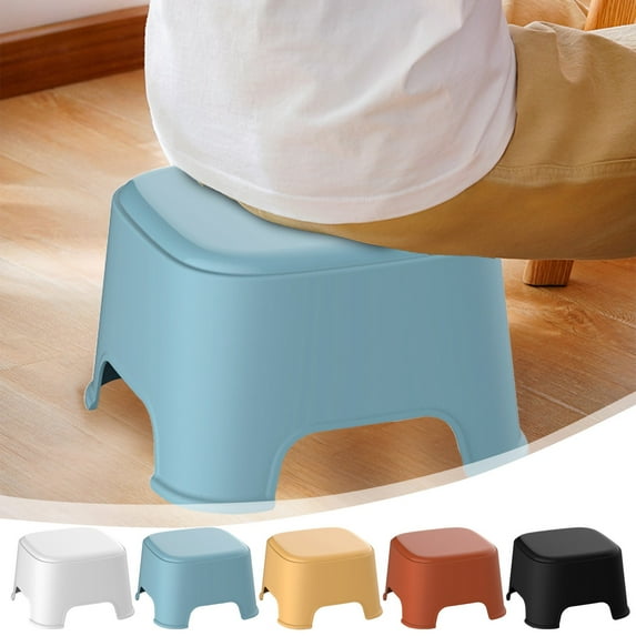 hulanddfd Step Stools Plastic Foot Stools Non-Slip Shoe Changing Stool Household Mini Stools for Toilet Bathroom(Blue)