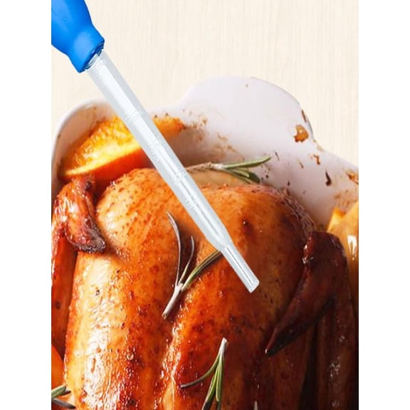 hulanddfd Turkey Baster Baster, Tool for Cooking - Easy to Use and Clean - Powerful Bulb Baster - Flavored with Meat Beef, Chicken, for BBQ Grill Baking Kitchen Cooking Blue