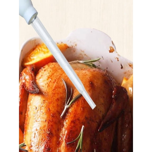 hulanddfd Turkey Baster Baster, Tool for Cooking - Easy to Use and Clean - Powerful Bulb Baster - Flavored with Meat Beef, Chicken, for BBQ Grill Baking Kitchen Cooking White