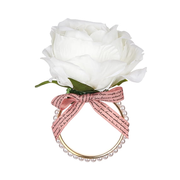 hulanddfd V-alentine's Day Rose Napkin Rings, Floral Napkin Holders Table Decor Artificial Peony Napkin Holders Rings for Wedding Banquet Birthday Party
